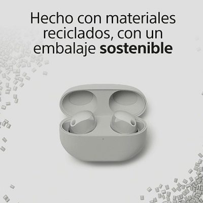 Auriculares True Wireless - Sony WF1000XM5S, Cancelación de ruido (Noise Cancelling), Hi-Res, Google assistant, Alexa, Siri, 24 horas, IPX4, Plata