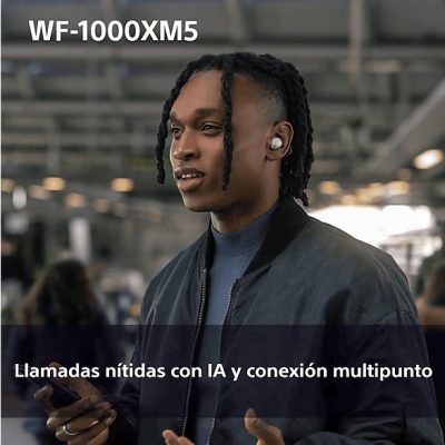 Auriculares True Wireless - Sony WF1000XM5S, Cancelación de ruido (Noise Cancelling), Hi-Res, Google assistant, Alexa, Siri, 24 horas, IPX4, Plata