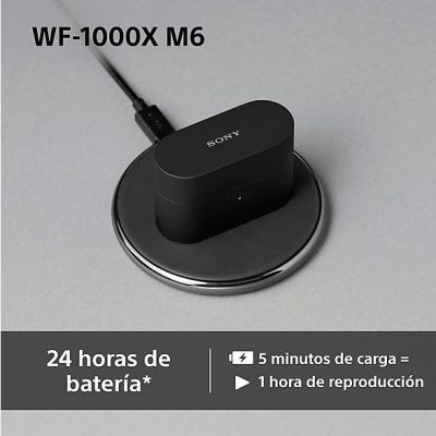Auriculares True Wireless - Sony WF1000XM6, Cancelación de ruido (ANC), Hi-Res, Bluetooth, Llamadas nítidas, 24 horas, IPX4, iOS/Android, Negro