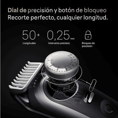 Barbero - Braun Series 9 BT9560, 12 Accesorios para barba, 52 ajustes de longitud, Bloqueo de precisión, Lámina ProBlade, PowerBoost, Wet&Dry, Cromo