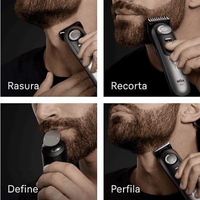 Barbero - Braun Series 9 BT9560, 12 Accesorios para barba, 52 ajustes de longitud, Bloqueo de precisión, Lámina ProBlade, PowerBoost, Wet&Dry, Cromo