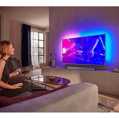 Barra de sonido con subwoofer - PHILIPS TAB8505/10, Bluetooth, Subwoofer Inalámbrico, 200 W, Amazon Alexa, Google Assistant, Plata