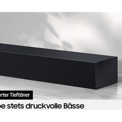 Barra de sonido con subwoofer - SAMSUNG HW-C410G/ZG, Bluetooth, Subwoofer No, 40 W, Negro, Titanio
