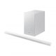 Barra de sonido con subwoofer - SAMSUNG HW-S701D/ZF, Bluetooth, Subwoofer Inalámbrico, 5 W, Google Assistant, Blanco