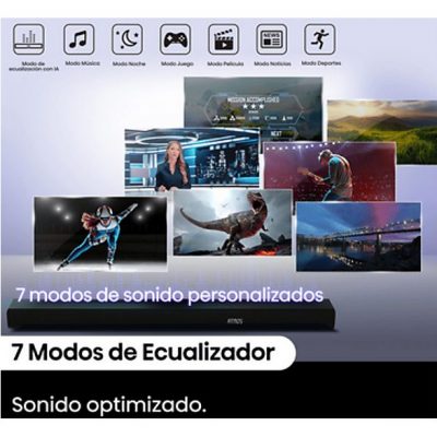 Barra de sonido - Hisense AX5100Q, Bluetooth, Subwoofer Inalámbrico, 580 W, Hi- Concerto, HDMI eARC, Dolby Atmos, Negro