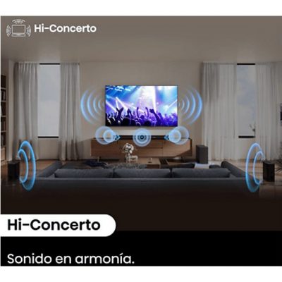 Barra de sonido - Hisense AX5100Q, Bluetooth, Subwoofer Inalámbrico, 580 W, Hi- Concerto, HDMI eARC, Dolby Atmos, Negro