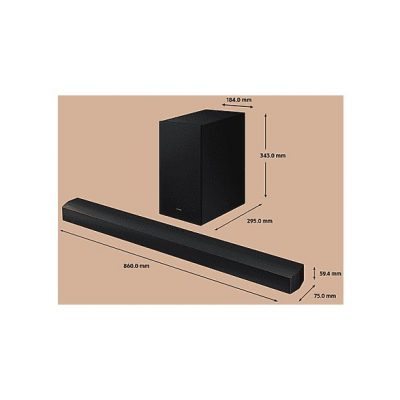 Barra de sonido - SAMSUNG HW-B650D, Bluetooth, Subwoofer Inalámbrico, 45 W, Amazon Alexa, Negro