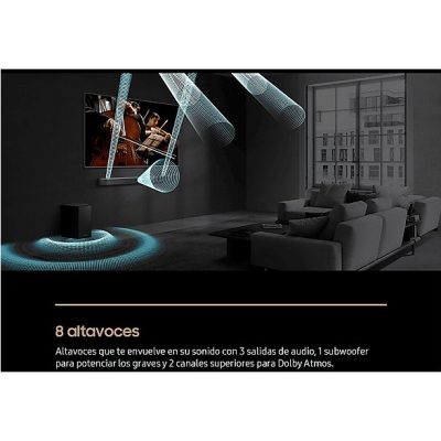 Barra de sonido - Samsung HW-Q600F/ZF, Bluetooth, Inalámbrico, 380 W, Subwoofer y Dolby Atmos inalámbrico, 3.1.2 canales, Negro