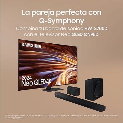 Barra de sonido - Samsung HW-S700D/ZF-ULTRASLIM, Bluetooth, Inalámbrico, 28W, Wi-Fi, Negro