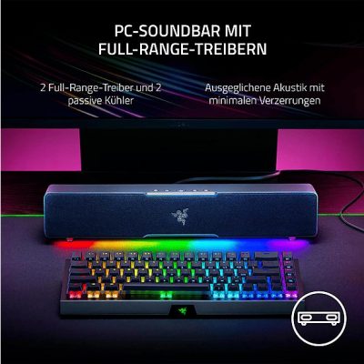 Barra de sonido sin subwoofer - RAZER Leviathan V2 X, Bluetooth, Subwoofer No, 3 W, Negro