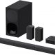 Barra de sonido - Sony HTS40R.CEL, Surround 5.1, Subwoofer, Altavoces traseros inalámbricos, HDMI, Bluetooth,  600 W, Negro