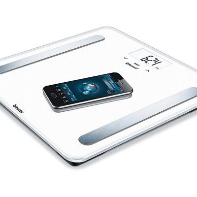 Báscula de baño - BEURER BF600, Peso máximo 180 kg, Indicador Masa Corporal (IMC), Bluetooth, blanco