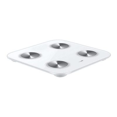 Báscula de baño - HUAWEI 55026228, Peso máximo 150 kg, Batería/s AAA, Indicador Masa Corporal (IMC), Bluetooth, Blanco