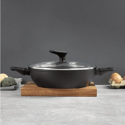 Batería de cocina - BERGNER PK8742, 2.2 l, Aluminio forjado, Negro