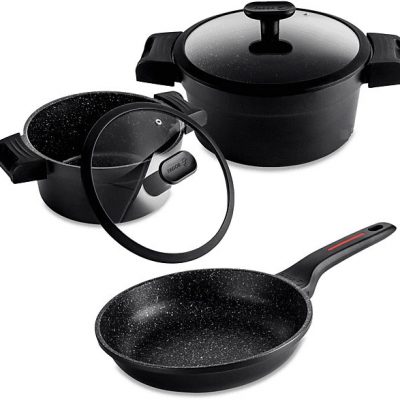 Batería de cocina - FAGOR Alutherm, Batería Cocina Inducción 5 Piezas, Antiadherente sin PFOA, Aluminio Fundido, Cazuelas Sart, 24 cm, Ninguno
