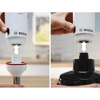 Batidora de mano - BOSCH MSM4W421, 800 W, Totalmente variable velocidades, Negro, Blanco