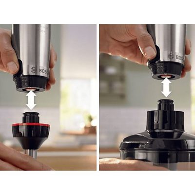 Batidora de mano - BOSCH MSM6M621, 1000 W, 12 velocidades, Negro, Acero inoxidable