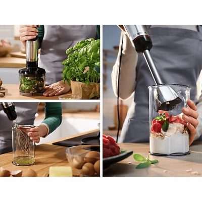 Batidora de mano - BOSCH MSM6M621, 1000 W, 12 velocidades, Negro, Acero inoxidable