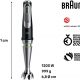 Batidora de mano - BRAUN MQ9195XLI, 1200 W, Totalmente variable velocidades, Inox