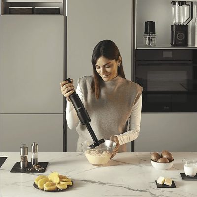 Batidora de mano - HAIER HHB5B5 011, 1000 W, 4 velocidades, Negro