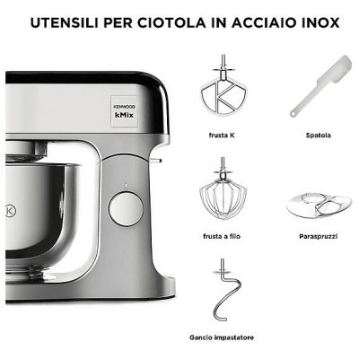 Batidora de mano - KENWOOD KMX760CH, 1000 W, Totalmente variable velocidades, Gris
