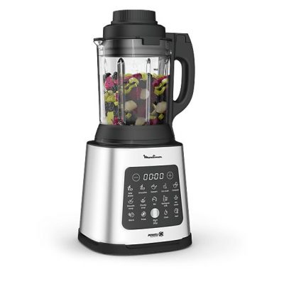 Batidora de vaso - Moulinex Perfectmix Cook LM835D, 1400 W, 2 L, 6 Cuchillas Powelix, Recetas Frías y Calientes, 10 programas, Táctil, Inox.