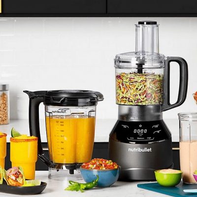 Batidora de vaso - nutribullet Triple Prep System, 1.500 W, Jarra de 1.8 l, Procesador de 1.65 l, Vasos portátiles de 0.9 l y 0.7 l, Táctil, Negro
