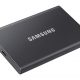 Disco duro externo 1 TB - Samsung T7 MU-PC1T0T/WW, SSD, Hasta 1050 MB/s, USB 3.2 Gen.2 (10Gbps), Gris