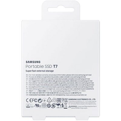 Disco duro externo 1 TB - Samsung T7 MU-PC1T0T/WW, SSD, Hasta 1050 MB/s, USB 3.2 Gen.2 (10Gbps), Gris