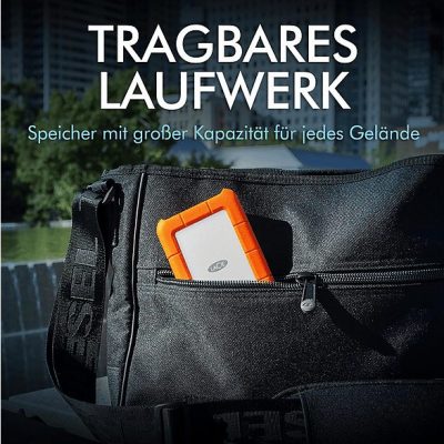 Disco duro externo 5 TB - LACIE STJJ5000400, 2,5 ", HDD, Plateado + naranja