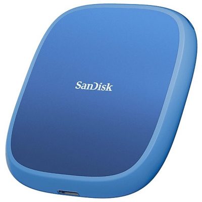 Disco duro SSD externo 1 TB - Sandisk Creator Phone SSD, Compatible con MagSafe, Hasta 1000MB/s lectura, Azul