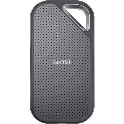 Disco duro SSD externo 1TB - SanDisk Extreme Pro Portable SSD, USB-C, USB-A, 2000MB/s, Resistencia al Agua, Gris