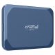 Disco duro SSD externo 2TB - Crucial X10 Portable SSD, Velocidad de lectura hasta 2100 MB/s, IP65, Azul