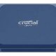Disco duro SSD externo 2TB - Crucial X10 Portable SSD, Velocidad de lectura hasta 2100 MB/s, IP65, Azul