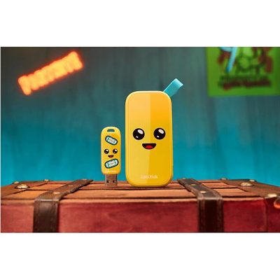 Disco duro SSD externo 2TB - Sandisk Fortnite® Portable SSD, edición Banano, Peely, Hasta 800 MB/s, USB 3.2, Amarillo