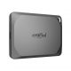 Disco duro SSD externo 4 TB - Crucial X9 Pro, USB 3.2 Gen-2 (10Gb/s), Velocidad Lectura y Escritura de hasta 1050 MB/s, Plug-and-play, Gris
