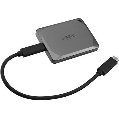 Disco duro SSD externo 4 TB - Crucial X9 Pro, USB 3.2 Gen-2 (10Gb/s), Velocidad Lectura y Escritura de hasta 1050 MB/s, Plug-and-play, Gris