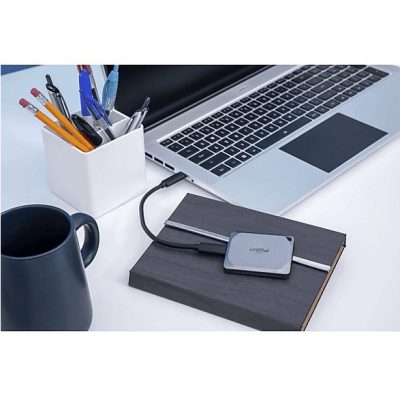 Disco duro SSD externo 4 TB - Crucial X9 Pro, USB 3.2 Gen-2 (10Gb/s), Velocidad Lectura y Escritura de hasta 1050 MB/s, Plug-and-play, Gris