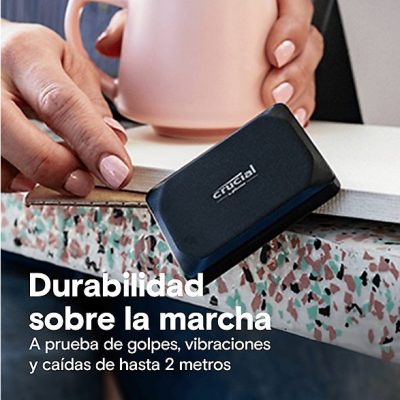 Disco duro SSD externo 4 TB- Crucial X9, USB-C, Portátil, Negro
