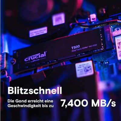 Disco duro SSD interno 1 TB - CRUCIAL Disco duro interno solido ssd crucial t500 1tb m.2 pcie, Interno, Not available