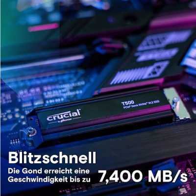 Disco duro SSD interno 1 TB - CRUCIAL Isco duro interno solido ssd crucial t500 1tb pcie nvme 4.0 x4 con hs, Interno, Not available