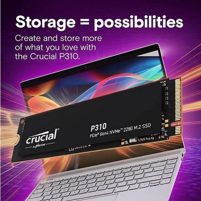 Disco duro SSD interno 1 TB - CRUCIAL P310 NVMe, Interno, Negro