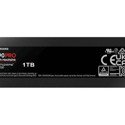 Disco duro SSD interno 1 TB - Samsung 990 PRO M.2, MZ-V9P1T0CW, PCI Express 4.0, 7450 MB/s, 6900 MB/s, Negro