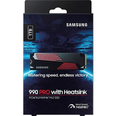 Disco duro SSD interno 1 TB - Samsung 990 PRO M.2, MZ-V9P1T0CW, PCI Express 4.0, 7450 MB/s, 6900 MB/s, Negro