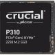 Disco duro SSD interno 2 TB - Crucial P310 PCIe Gen4 2230 NVMe M.2, Interno, Velocidad de lectura hasta 7100 MB/s, Negro