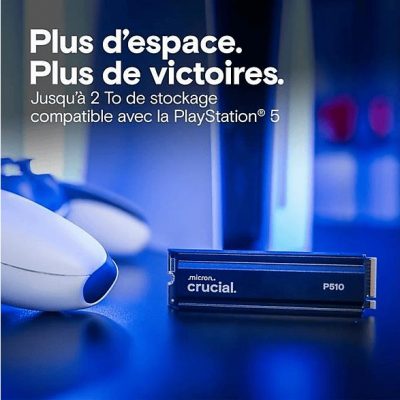 Disco duro SSD interno 2 TB - CRUCIAL P510 PCIe Gen5 NVMe con Heatsink, Interno, Negro