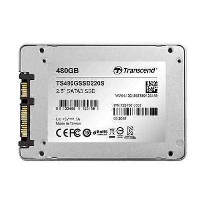 Disco duro SSD interno 480 GB - TRANSCEND TS480GSSD220S, Interno, Aluminio