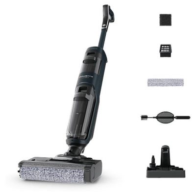 Fregona eléctrica - Rowenta X-Clean 2 GZ2251, Wet & dry, 35 min autonomía, Modos ECO/MAX, Ligera, 2 en 1, Aspira y friega, Autolimpieza, 120 W, Negro