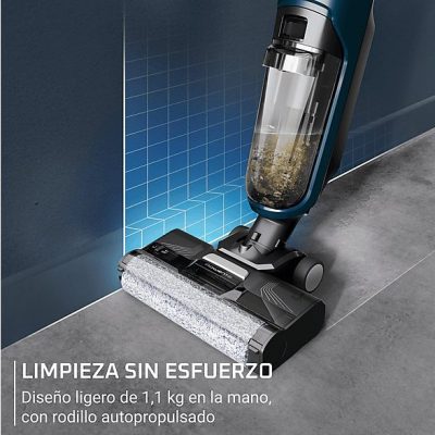 Fregona eléctrica - Rowenta X-Clean 2 GZ2251, Wet & dry, 35 min autonomía, Modos ECO/MAX, Ligera, 2 en 1, Aspira y friega, Autolimpieza, 120 W, Negro