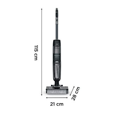 Fregona eléctrica - Rowenta X-Clean 2 GZ2251, Wet & dry, 35 min autonomía, Modos ECO/MAX, Ligera, 2 en 1, Aspira y friega, Autolimpieza, 120 W, Negro